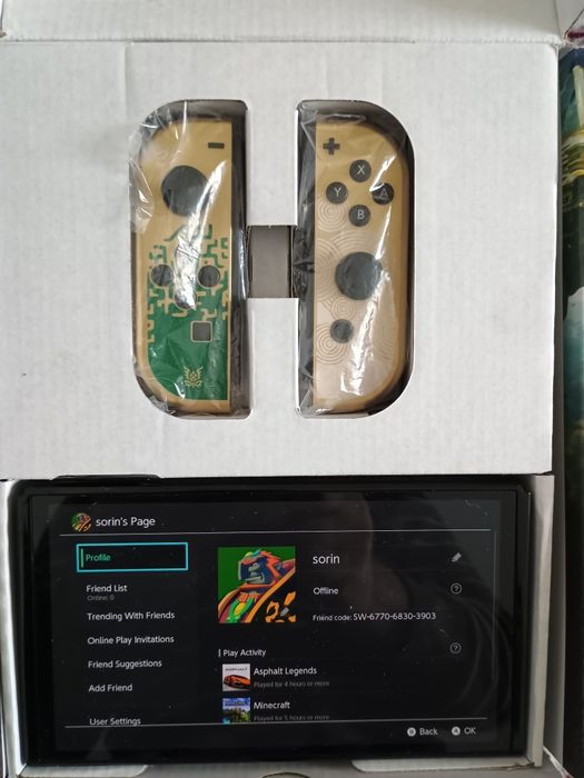 Consola Nintendo switch Oled  Zelda edition cu toate accesoriile cutie