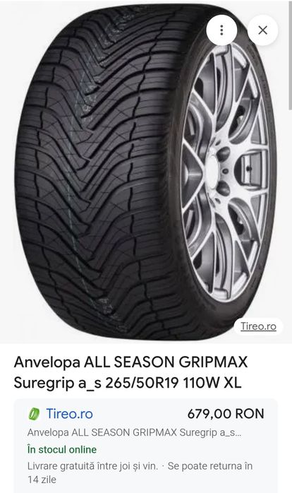 Anvelope gripmax all season 265/50/19