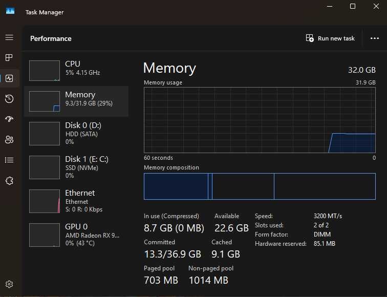 Gaming PC с AMD Ryzen 7 5700x/ 32GB DDR4/ RX 9060XT 16GB/ 1TB/ 600W/ Гаранция