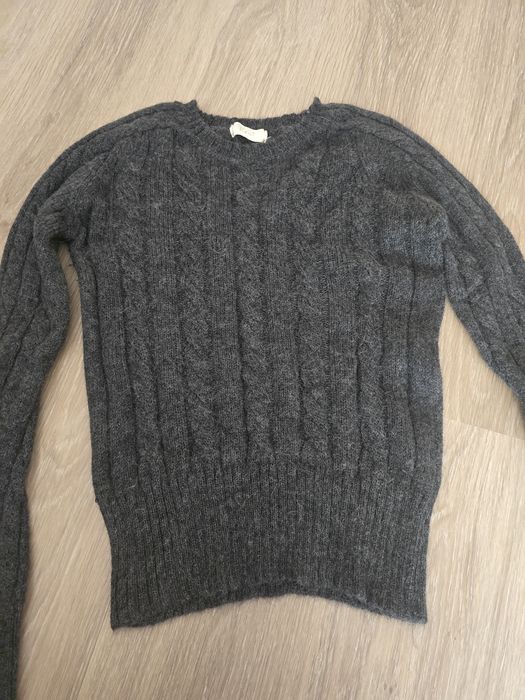 Pulover din lana de alpaca pulover gri femei din lana moale