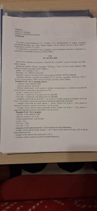 Teren 720 mp intravilan construibil str asfaltata