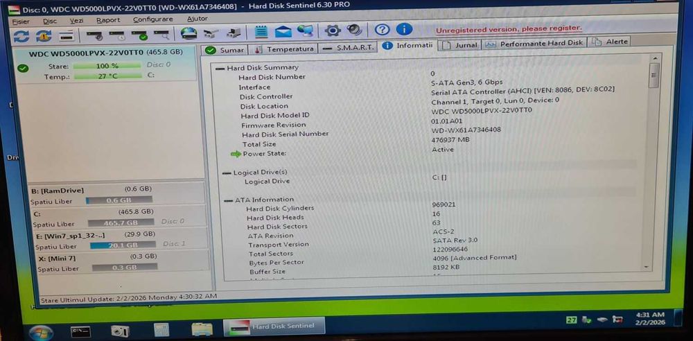 15.HDD Hard Disk Laptop Western Digital Blue 500Gb 5400Rpm 8MB SATA 3
