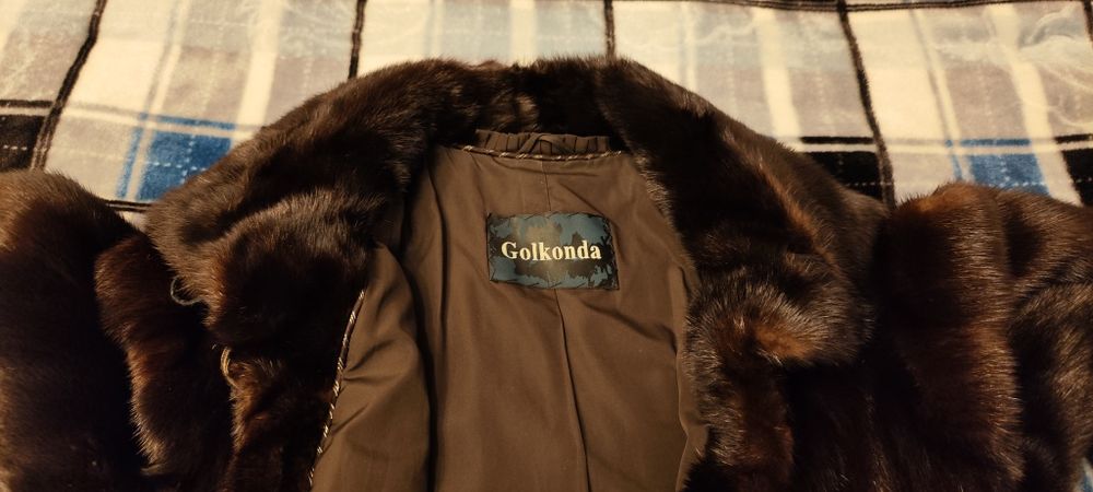 Норковая шуба, коричневая