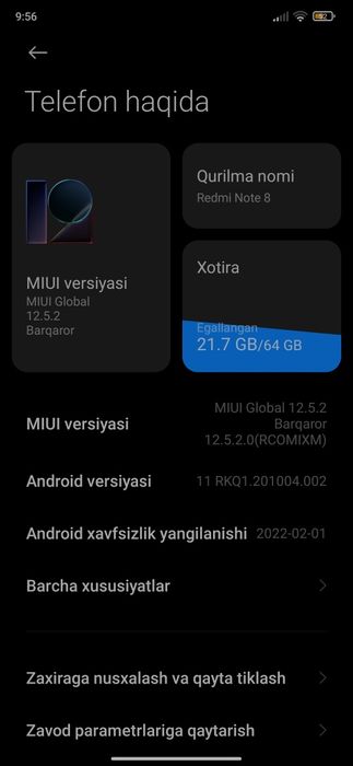 Redmi note 8 sotiladi