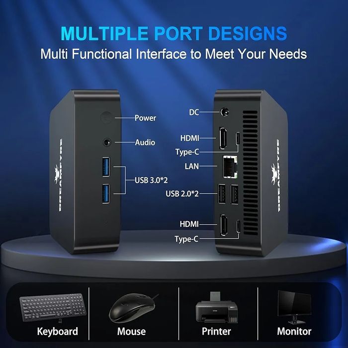 DREAMFYRE Мини PC Компютри 16GB DDR4 512GB SSD, 12-инчов N95