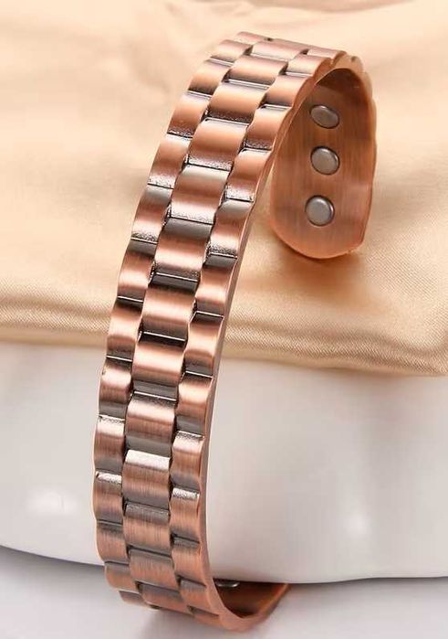 Brăţară unisex din cupru pur cu 6 magneţi Gauss