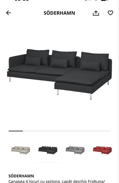 Canapea Ikea Soderhamn Gri Inchis