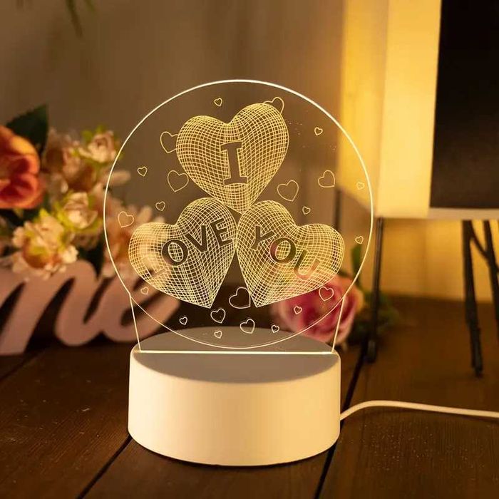 Нова LED 3D лампа I LOVE YOU
