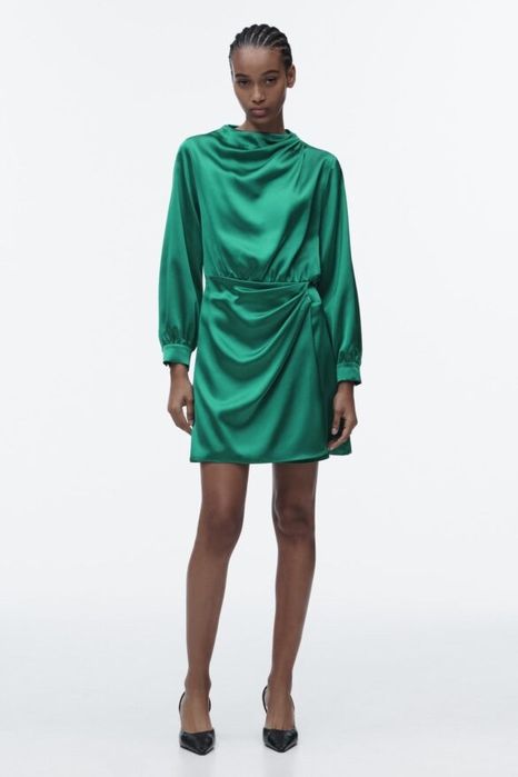 Дамска сатенена рокля ZARA