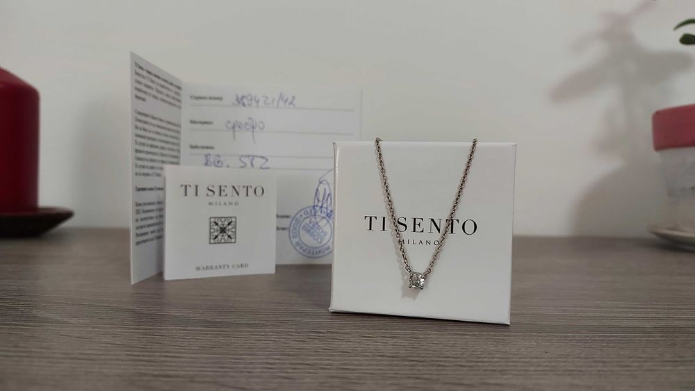 Елегантно сребърно колие Ti Sento