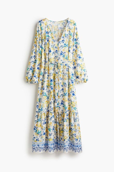 H&M рокля в свеж десен с лимони