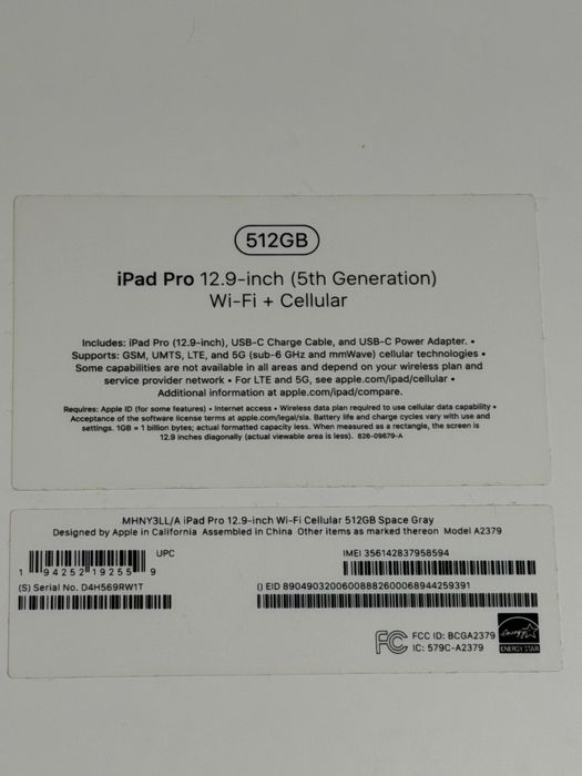 iPad Pro 12.9" 512GB WiFi+Cellular 5th generation