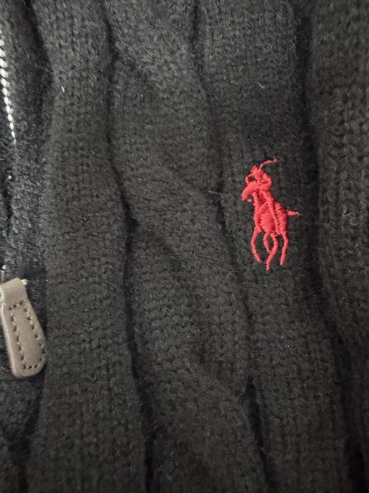 Quarter zipper polo negru