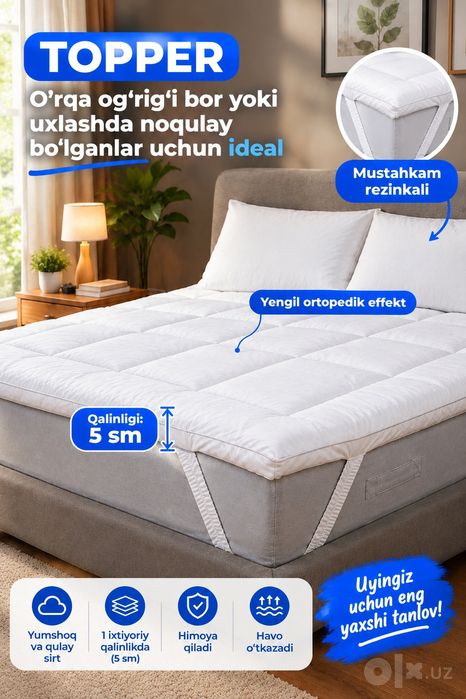 Toper Namatrasnik 5sm qalinlikda razmer 180×200