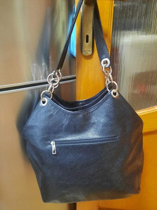 Geanta piele cu lanturi