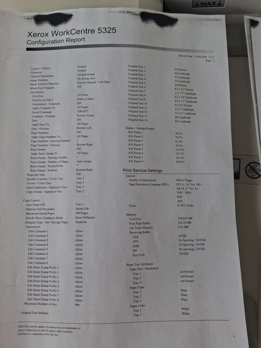 Xerox Work Centre  5325