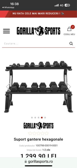 Suport gantere Rastel Gantere nou in cutie made in Germany