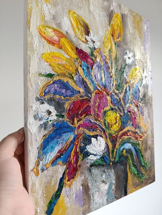 Картина цветы! Абстракция