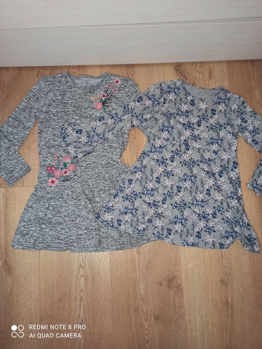 2 сиви стилни рокли за момиче  136/140