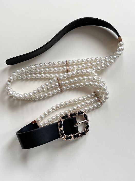 Авангарден интересен колан с перли
