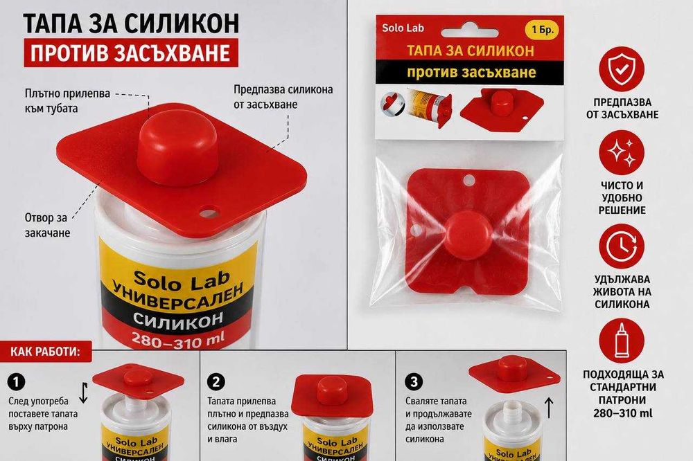 Тапа за силиконов патрон – против засъхване Solo Lab