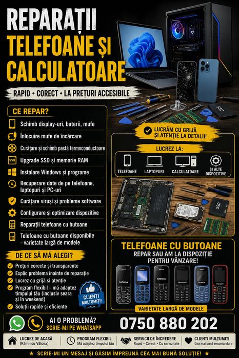 Reparații Telefoane și Calculatoare