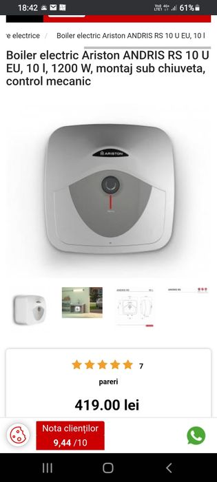 Boiler 10 litri ca nou.