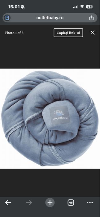 Manduca wrap tesut elastic ca noua gri-albastru