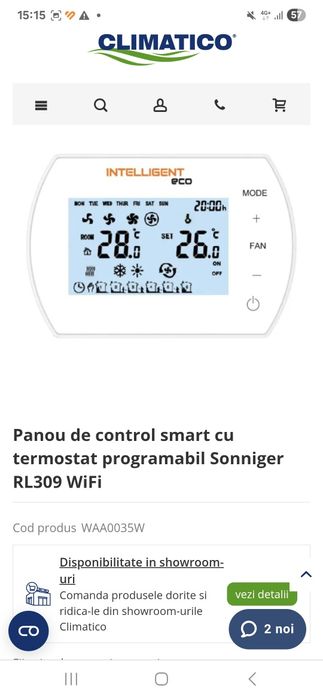 Termostat programabil panou de control smart 
Panou de control smar