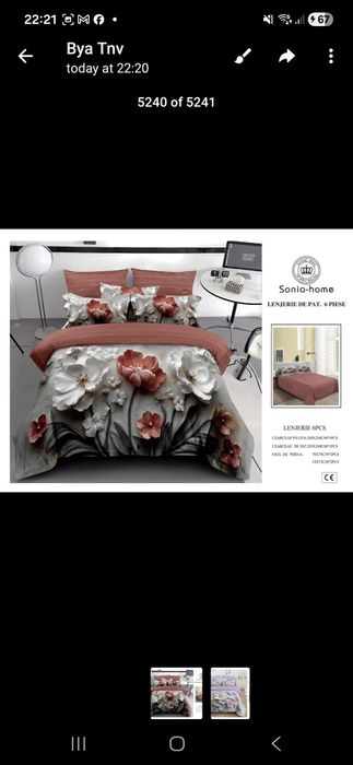 Lenjerie de pat ranforsate 100% din bumbac poplin 4 piese