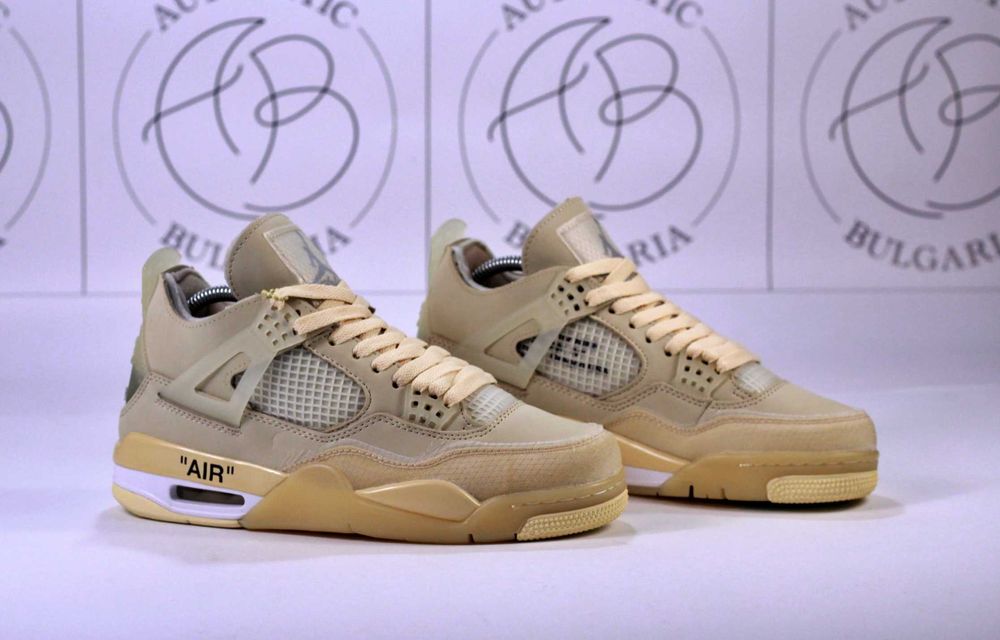 Nike Air Jordan Retro 4 Military Blue Off-White PSG Pure Money Обувки