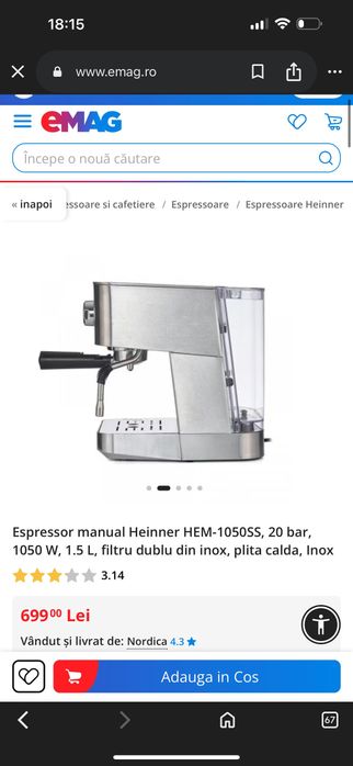 Heinner expresor cafea