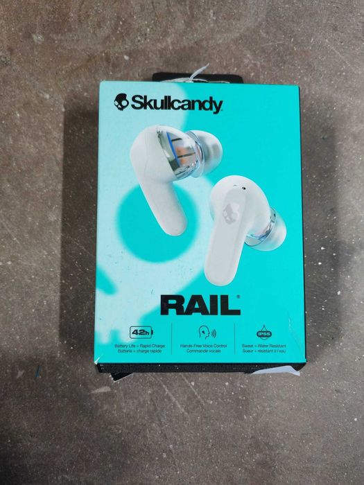 Casti In-Ear Skullcandy Rail ANC, True Wireless, Bluetooth, Active Noise Cancelling, Bone Orange Glow