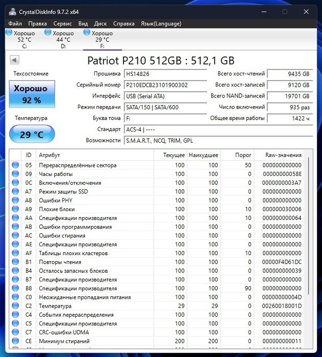 SSD Patriot - 512 ГБ