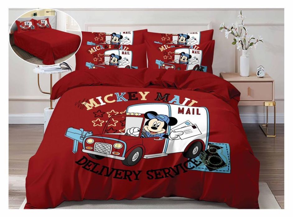 Lenjerie pat Disney Mickey Mouse Bumbac Finet 6 piese