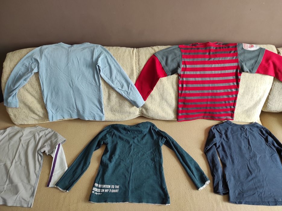 5бр детски памучни блузи с дълъг ръкав 5,6г за 13 лв