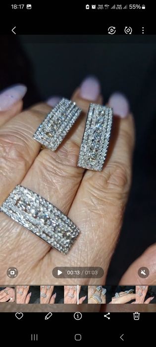 Золото бриллиант набор кольцо + серьги