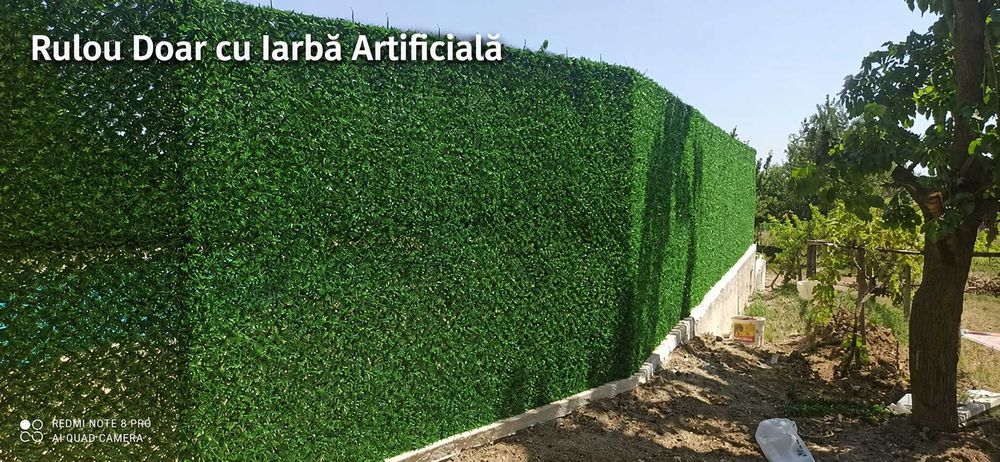 Gard Viu Artificial Premium | Rulou Iarbă și Frunze | Rulou doar Iarbă| Diverse Mărimi