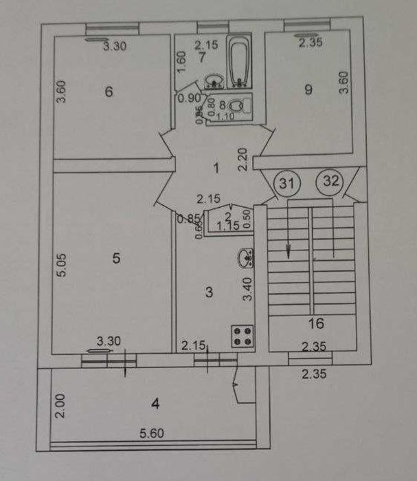 Продаётся 3-х комнатная квартира, улица Махтумкули, парк Ашхабад, кирп