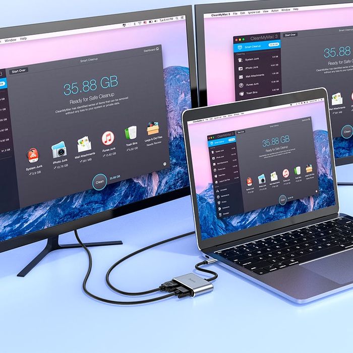 Конвертер Hoco HB30 Type-C на HDMI + VGA + USB3.0 + PD