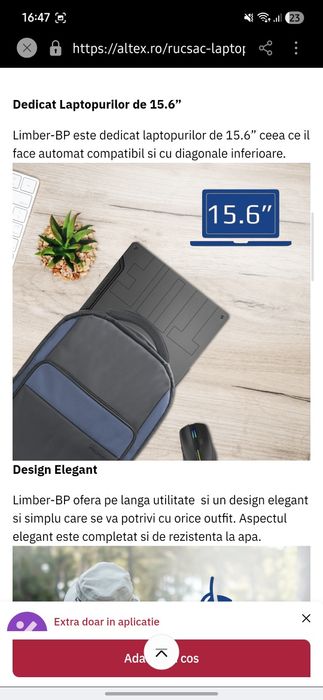 Rucsac laptop PROMATE LIMBER-BP, 15.6", albastru