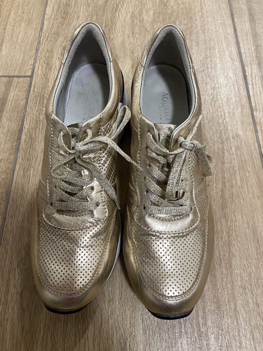 Aquamarine обувки/сникърси естествена кожа, златисти, 40 номер