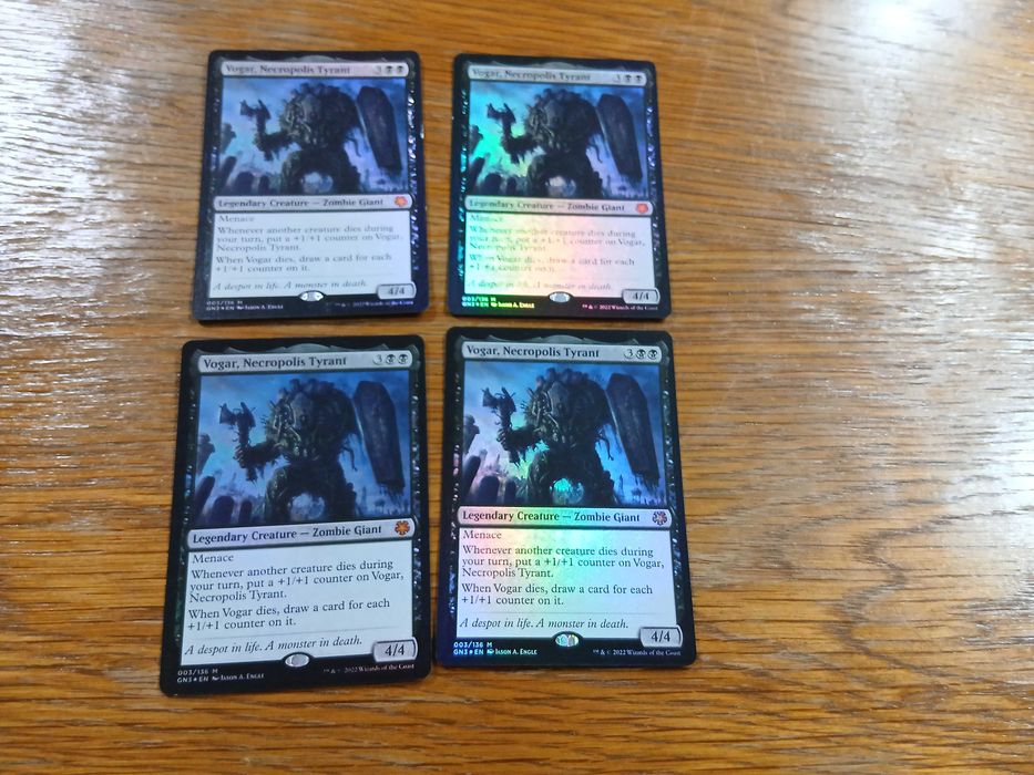 set 4 carti joc Vogar, Necropolis Tyrant (GN3) pt Magic The Gathering