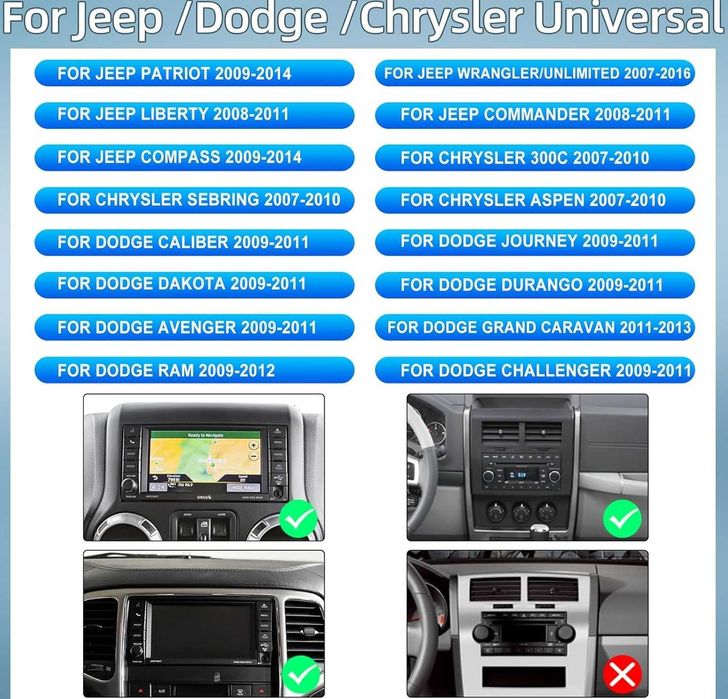 Мултимедия за Jeep Навигация DIN Grand Cherokee Patriot Chrysler Dodge