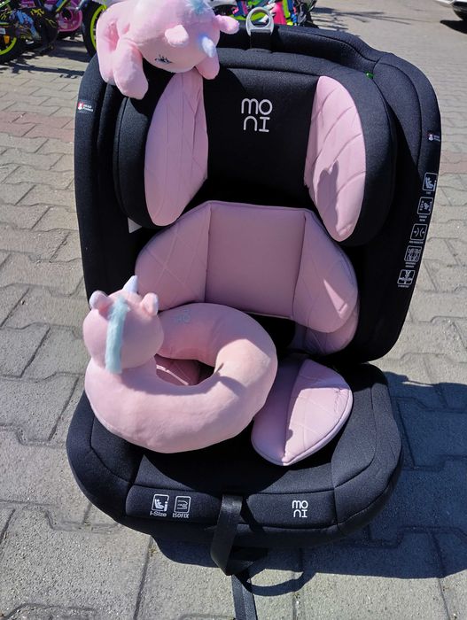 MONI Стол за кола I-SIZE I-SAFE ISOFIX (76-150 см) розов