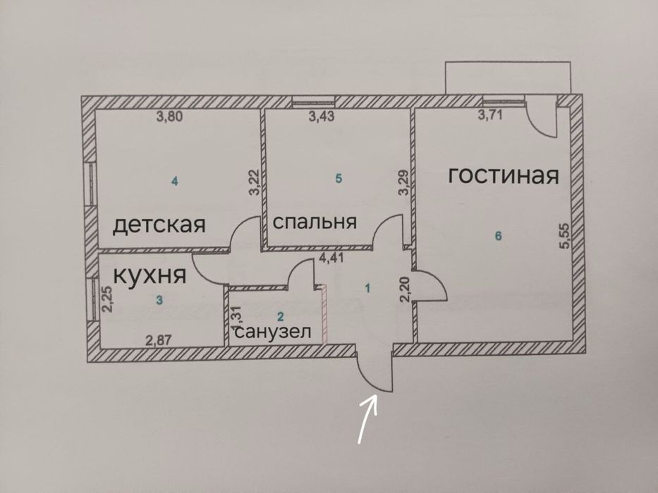 Продается 3-ком