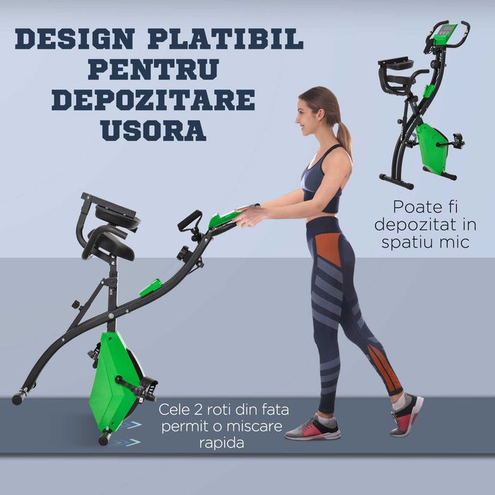 Bicicleta Pliabila 2 în 1 Rezistenta 8 Nivele Elastice pentru Brate