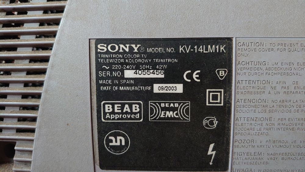 Продам телевизор Sony Trinitron KV-14LM1K