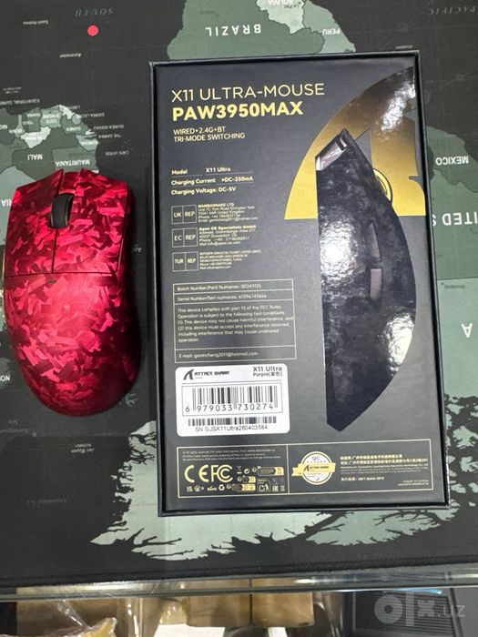 Мышь Attack Shark X11 Ultra, сенсор PAW3950MAX