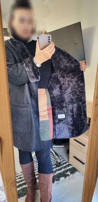 Geaca imblanita  din piele